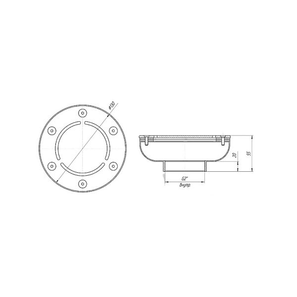 Форсунка донная d120. 12м3 (пленка)