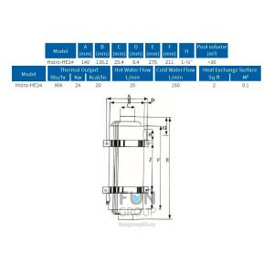 Теплообменник HIDRO - MF80 BLACK вертикальный 25 kW