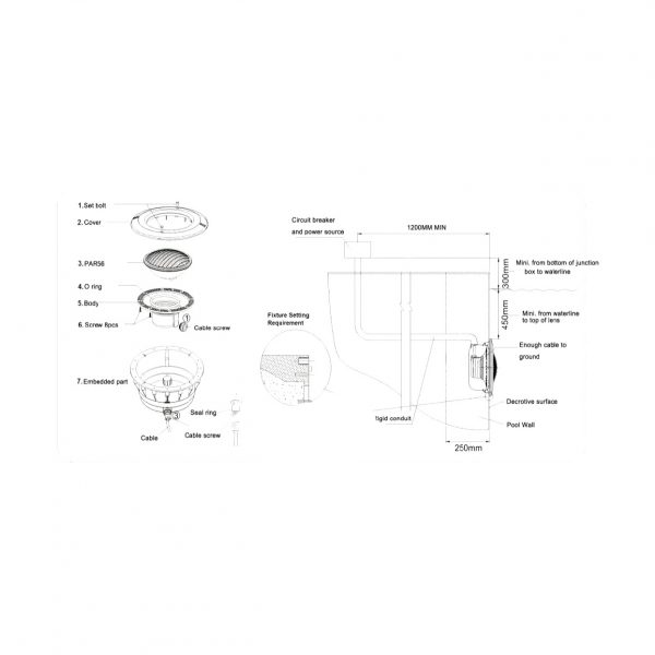 Лампа HIDROTERMAL FL(UT)441 35w/12v 441 leds RGB (HT)