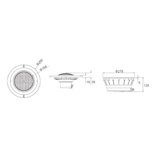 Прожектор HIDRO-NPN300V (НТ) Standart White (корпус с закладной без лампы)