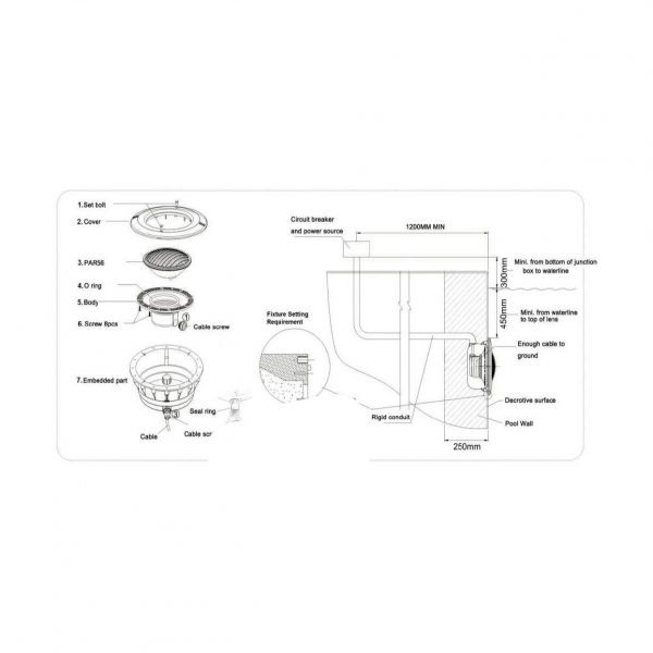 Лампа HIDROTERMAL FL(UT)546 50w/12v 546 leds RGB (HT)
