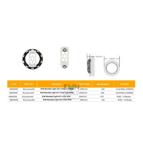 Прожектор ABLETECH E-Lumen 441 LEDs CoolWhite 35W/12V