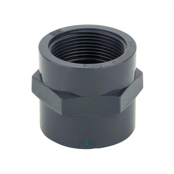 Муфта ПВХ с внутренней резьбой 50х1/1/2mm. PN10 ERA (Резьба/клей)