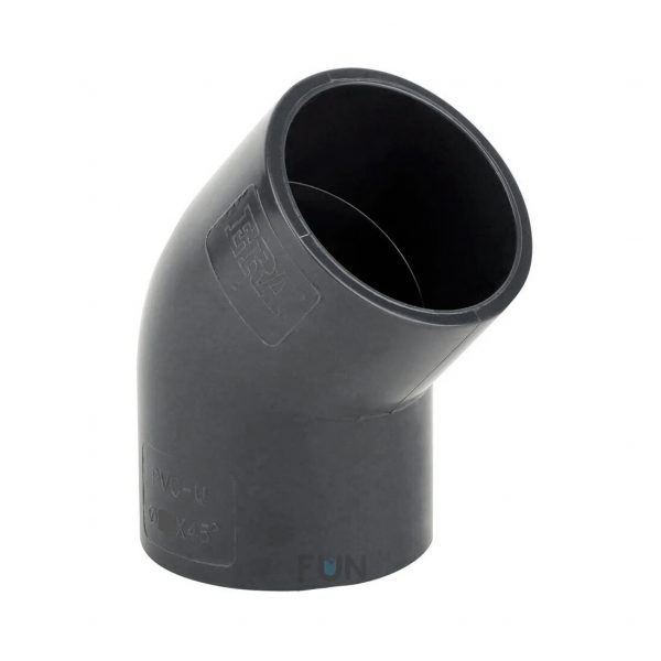 Угол ПВХ 45/75 градусов. d75mm. PN10 ERA
