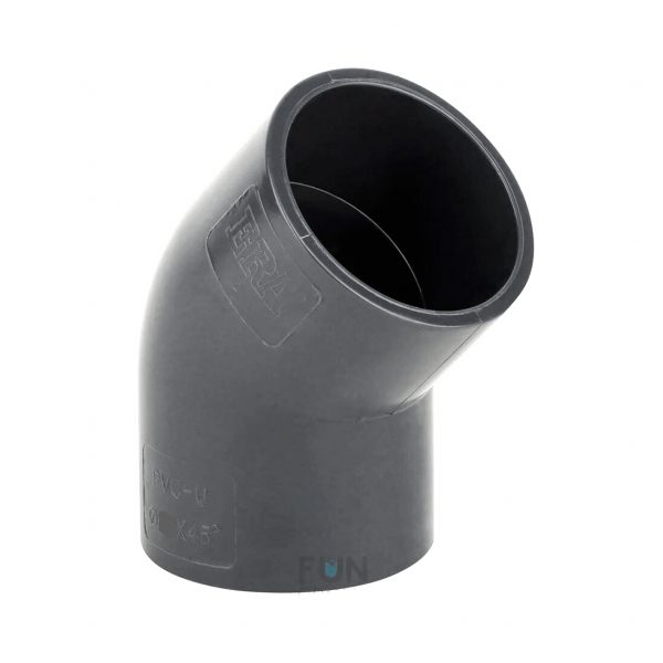 Угол ПВХ 45/50 градусов. d50mm. PN10 ERA
