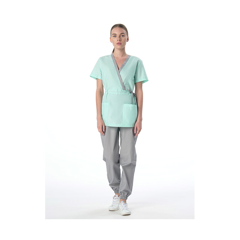 Костюм женский Симпл-001 (тк.Смесовая,120) MedLine, серый/мятный