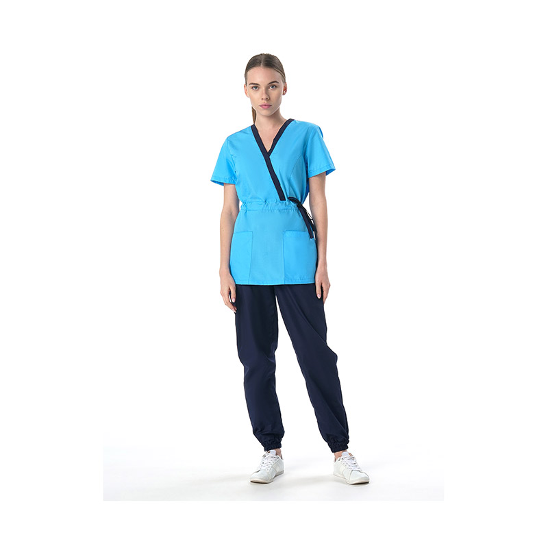Костюм женский Симпл-001 (тк.Смесовая,120) MedLine, т.синий/голубой