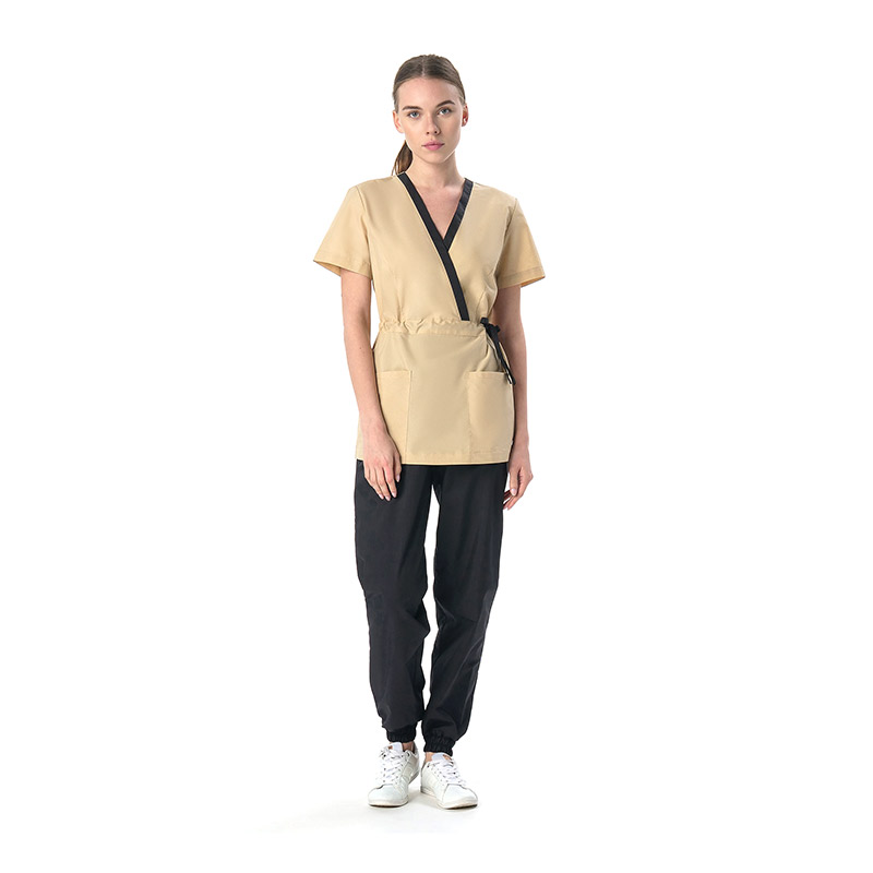 Костюм женский Симпл-001 (тк.Смесовая,120) MedLine, черный/бежевый