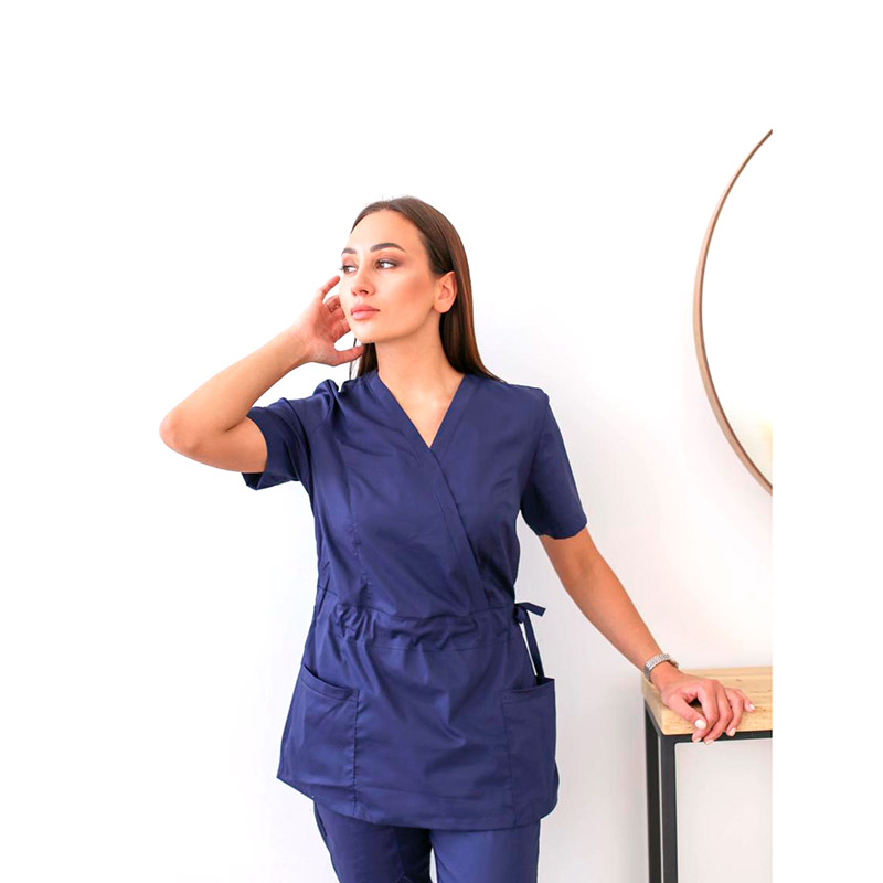 Костюм женский хирургический Модерн-004 (тк.Стрейч,120) MedLine, т.синий
