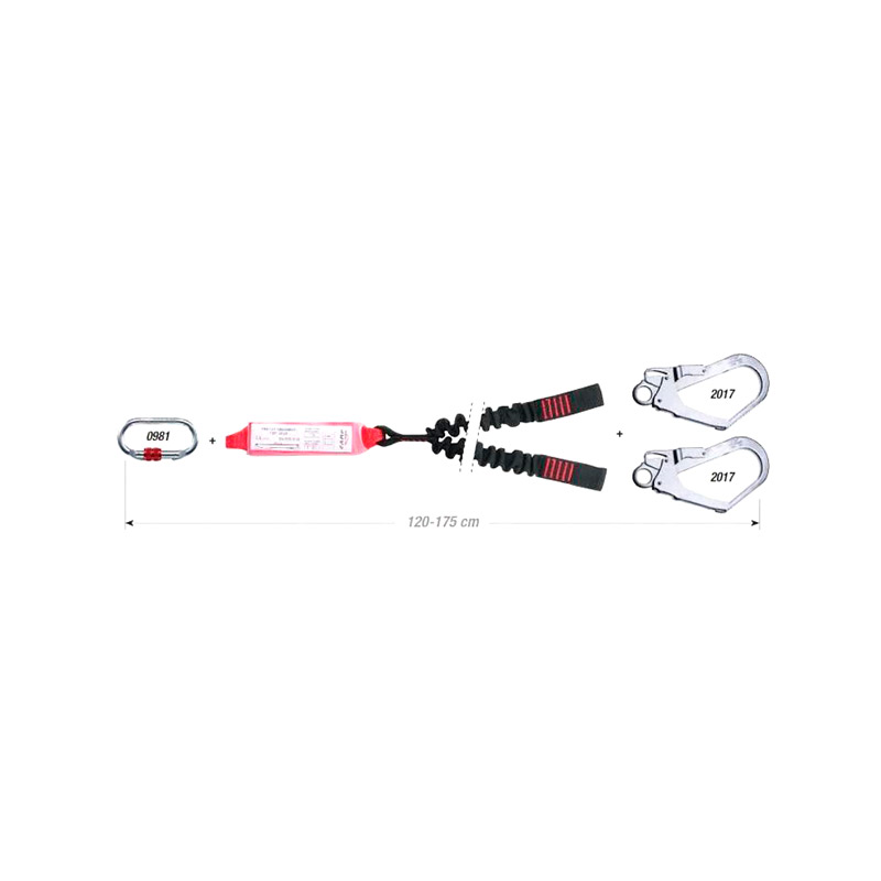Двойной строп с амортизатором SHOCK ABSORBER REWIND DOUBLE (120-175 см.)
