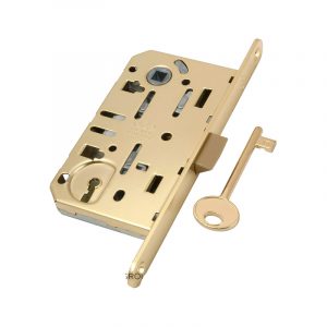 B01101.50.03 Замок межкомнатный (тех. упак.) под ключ буратино AGB MEDIANA EVOLUTION (золото)