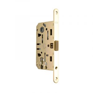 B01103.50.23.567 Замок межкомнатный (BOX) под цилиндр AGB MEDIANA EVOLUTION (мат. золото) + отв. пл.
