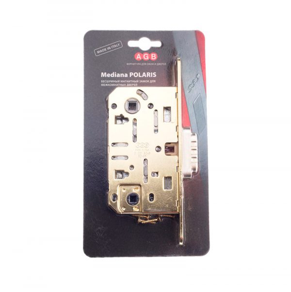 B06102.50.03.567 Замок межкомнатный (BOX) WC AGB MEDIANA POLARIS (золото) + отв. планка
