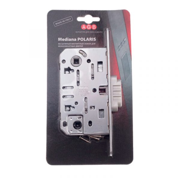 B06102.50.06.567 Замок межкомнатный (BOX) WC AGB MEDIANA POLARIS (хром) + отв. планка