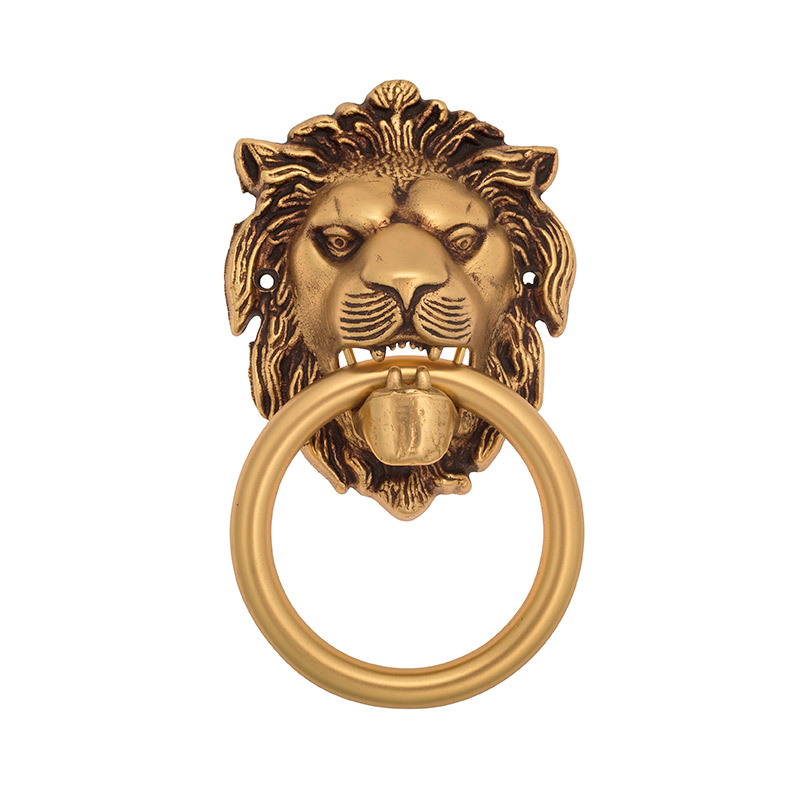 Дверная стучалка Venezia LEONE 190x110 французское золото + коричневый