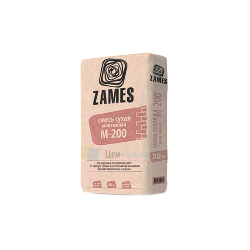 Сухая смесь М200 монтажно-кладочная Zames, мешок 30кг