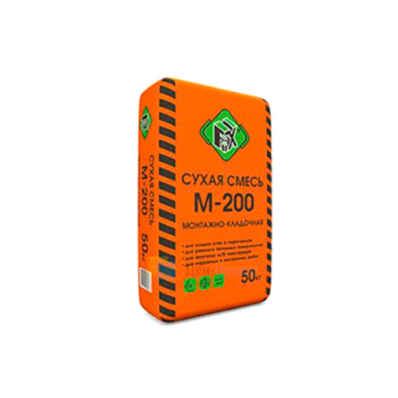 Сухая смесь М200 монтажно-кладочная Fix, мешок 50кг