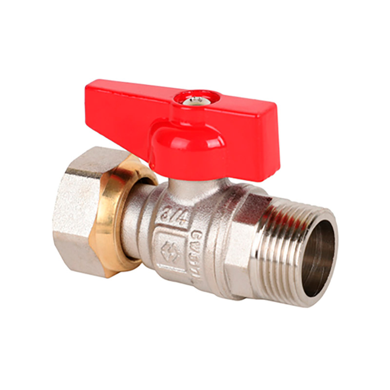 Кран шаровый прямой с накидной гайкой 1/2" MVI (вн.нар., бабочка, полнопроходной)