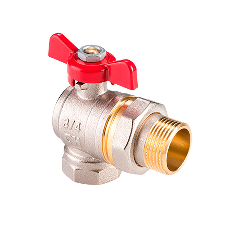 Кран шаровый угловой Американка 3/4" AquaHit (вн.нар., бабочка)