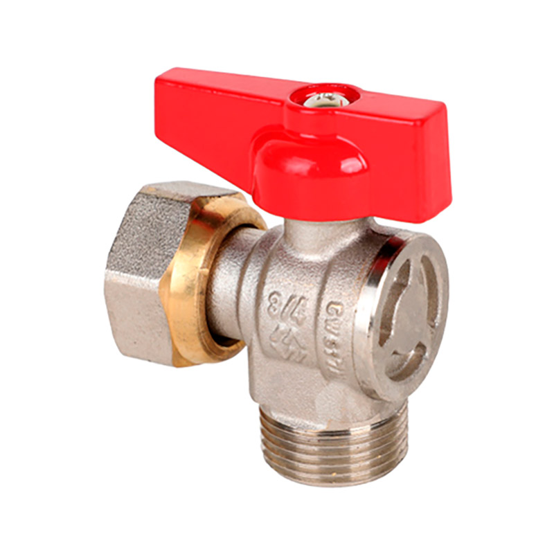 Кран шаровый угловой с накидной гайкой 1/2" MVI (вн.нар., бабочка, полнопроходной)