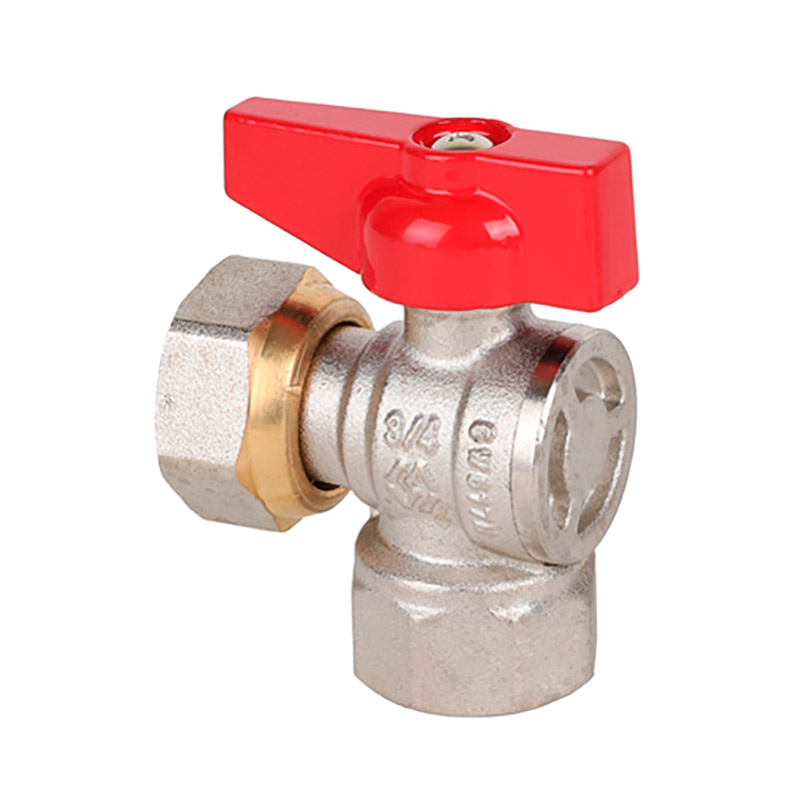 Кран шаровый угловой с накидной гайкой 1/2" MVI (вн.вн., бабочка, полнопроходной)