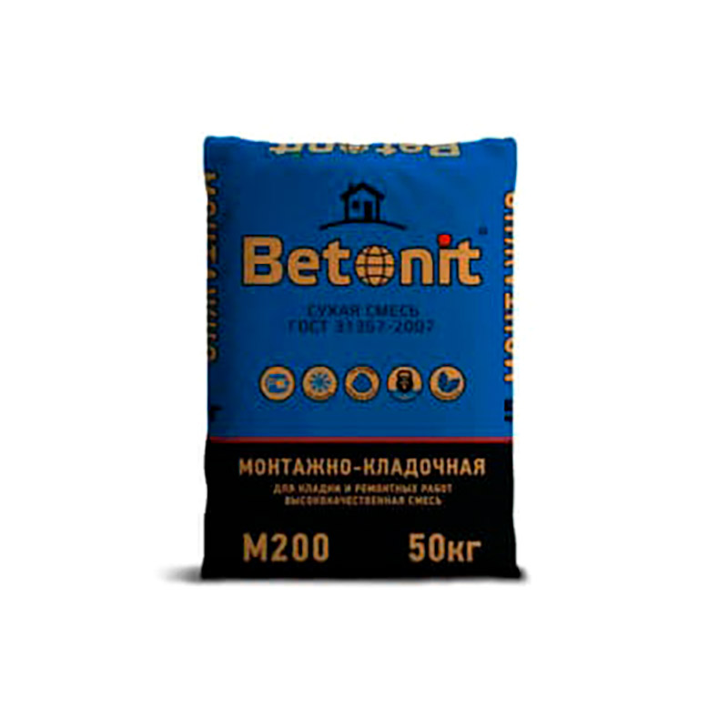 Сухая смесь м200 монтажно-кладочная с ПМД -10C Betonit, 50 кг