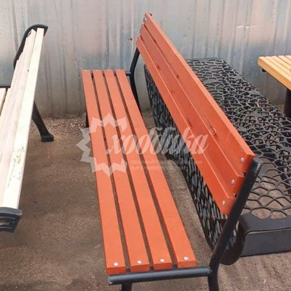 Скамейка стальная «Прима» без подлокотников 2,0 м (2 опоры) распродажа