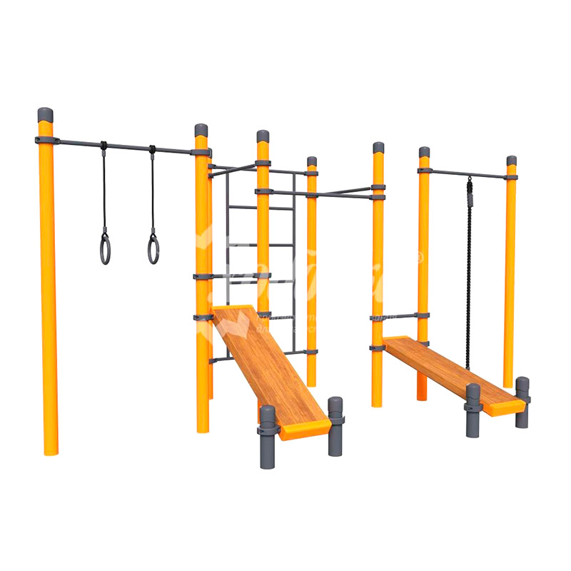 Воркаут «Комплекс канат, кольца, шведская стенка, 3 турника и 2 наклонных скамьи Атлет»