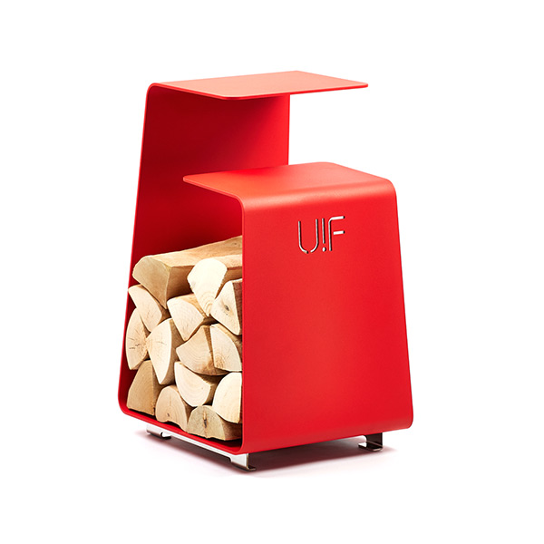 Дровница-столик UP!FLAMEFIREWOOD HOLDER FG red