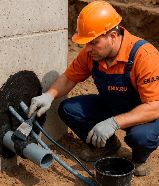 Гидроизоляция-ввода-инженерных-коммуникация