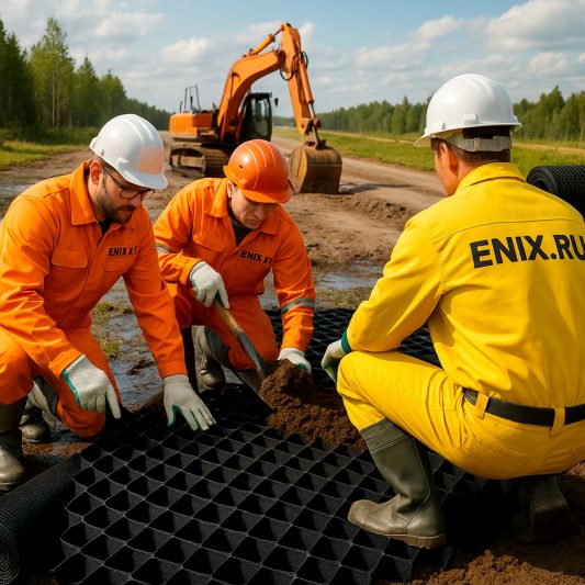 Армирование основания дорожного полотна