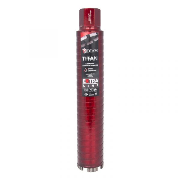 Алмазное сегментное сверло DIAM EXTRA LINE 62мм TITAN HIT (сухое сверление) 313023