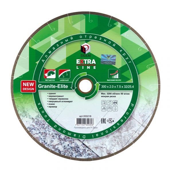 Алмазный отрезной круг DIAM GRANITE-ELITE 300 мм EXTRA LINE 000218
