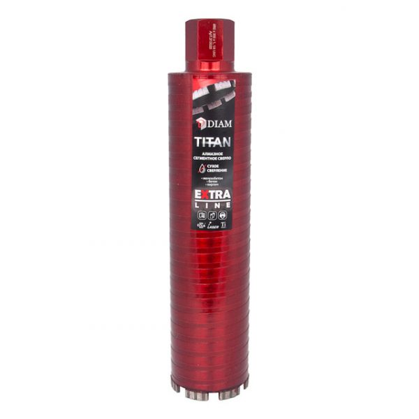 Алмазное сегментное сверло DIAM EXTRA LINE 82мм TITAN HIT (сухое сверление) 313025