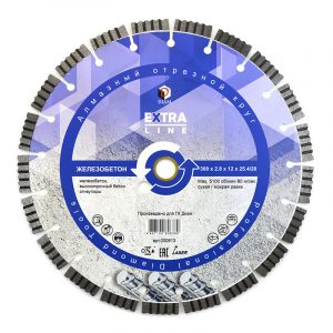 Сегментный алмазный круг DIAM ЖЕЛЕЗОБЕТОН 300 мм EXTRA LINE 000613