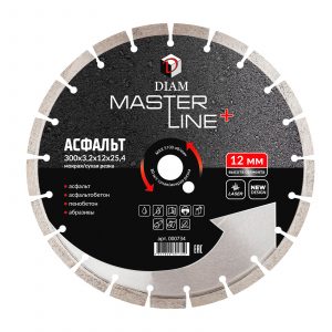 Сегментный алмазный круг DIAM 300 мм АСФАЛЬТ MASTER LINE+ 000734