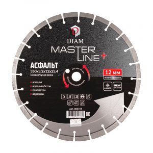 Сегментный алмазный круг DIAM 350 мм АСФАЛЬТ MASTER LINE+ 000724