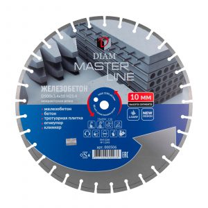 Сегментный алмазный круг DIAM ЖЕЛЕЗОБЕТОН 500 мм MASTER LINE 000506